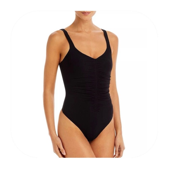 Good American Tops - Good American S (size 1 in brand) black ruched bodysuit